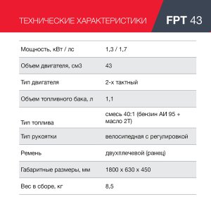 Бензиновый триммер FUBAG FPT 43 в Тюмени фото