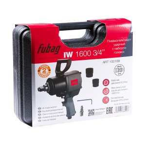 FUBAG Пневмогайковерт ударный IW1600 3/4 дюйма с  набором головок в кейсе в Тюмени фото