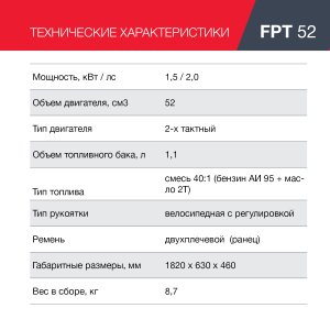 Бензиновый триммер FUBAG FPT 52 в Тюмени фото
