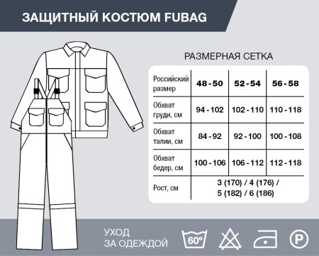 Защитный костюм Fubag размер 52-54 рост 6 в Тюмени фото