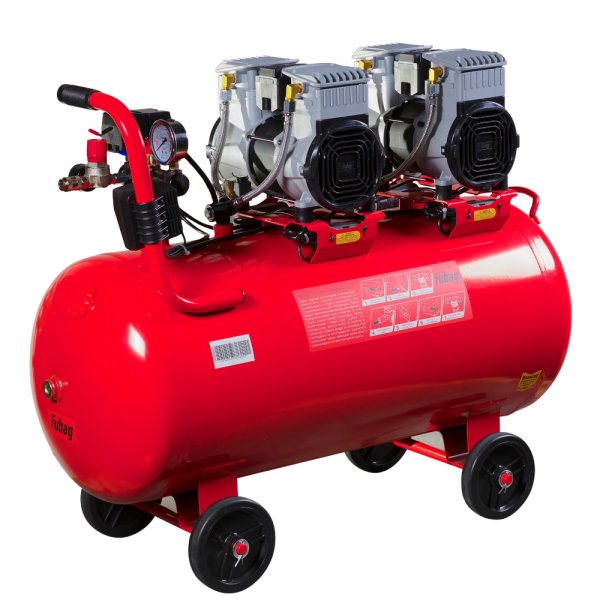 Компрессор воздушный безмасляный малошумный FUBAG OLS 500/100 CM2х2 + Набор пневмоинструмента (5 предметов) в ПОДАРОК в Тюмени фото