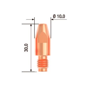FUBAG Контактный наконечник M8х30 мм ECU D=1.4 мм (10 шт.) в Тюмени фото