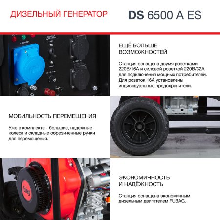 FUBAG Дизельный генератор с электростартером и коннектором автоматики DS 6500 A ES в Тюмени фото