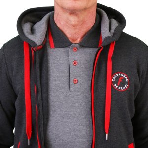 Серо-красная толстовка Fubag с капюшоном  размер XL в Тюмени фото