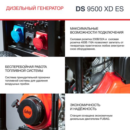 FUBAG Дизельный генератор (одно- и трехфазный) с электростартером DS 9500 XD ES в Тюмени фото