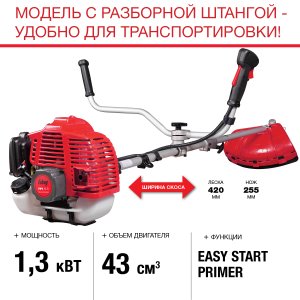 FUBAG Бензиновый триммер FPT 43R + Триммерная леска  сечение витой квадрат L 130 м * 2.4 мм в ПОДАРОК в Тюмени фото